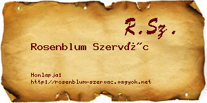Rosenblum Szervác névjegykártya